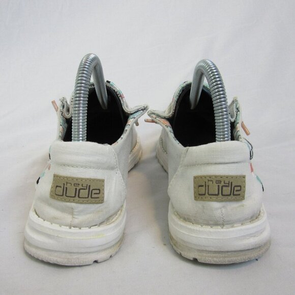 Hey Dude Wendy Boho Light Denim Slip On Loafers White Cream Women's 8 - Picture 5 of 7